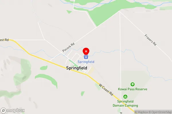 Springfield,Canterbury Area Map