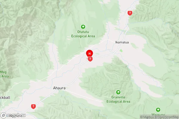 Totara Flat,West Coast Region Map