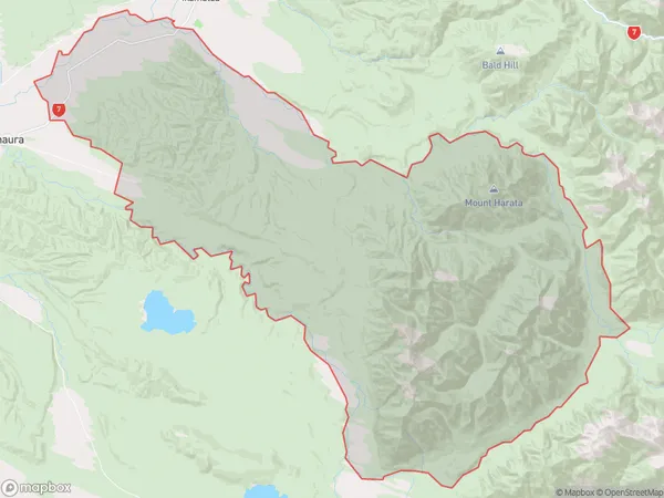 Totara Flat, West Coast Polygon Area Map