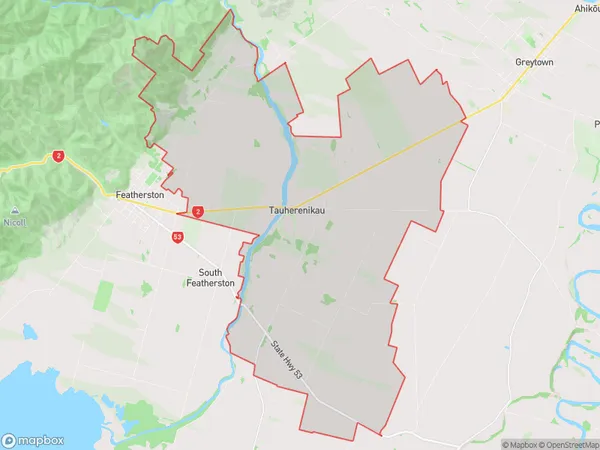 Tauherenikau, Wellington Polygon Area Map