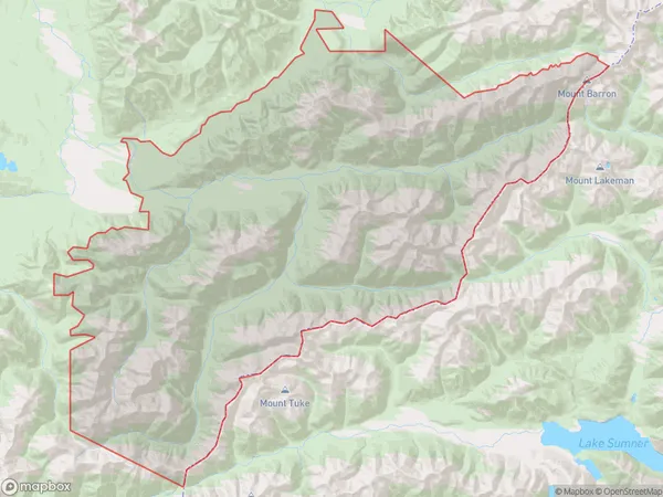 Mount Ajax, West Coast Polygon Area Map