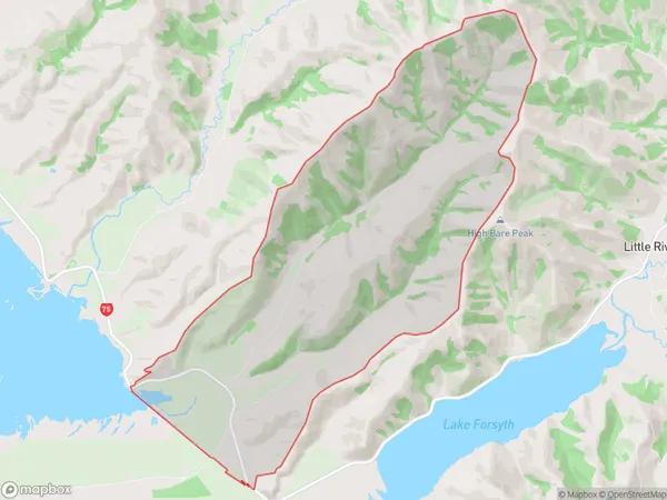 Prices Valley, Canterbury Polygon Area Map