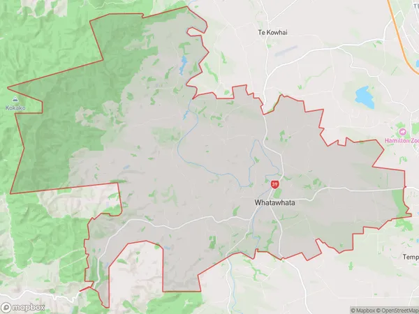 Whatawhata, Waikato Polygon Area Map