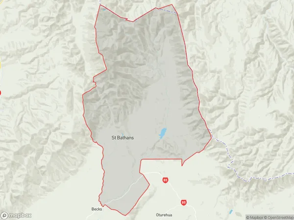 Saint Bathans, Otago Polygon Area Map