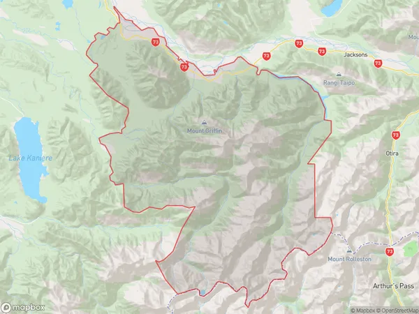 Turiwhate, West Coast Polygon Area Map