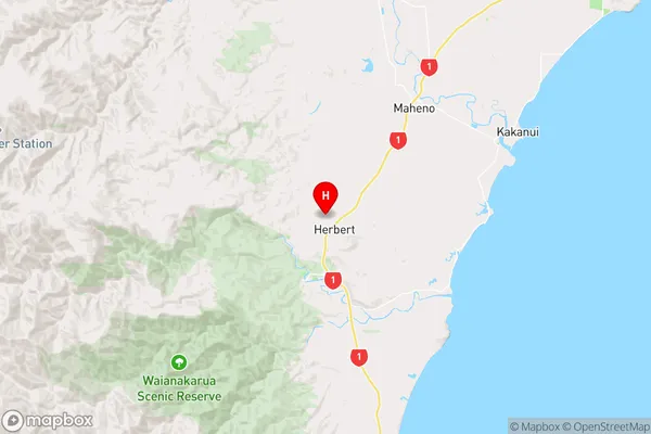 Herbert,Otago Region Map