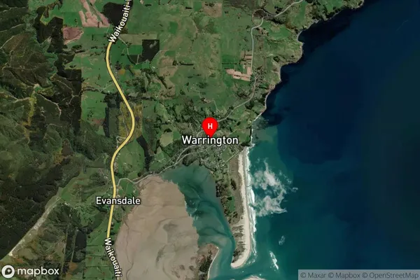 Warrington,Otago Satellite Map