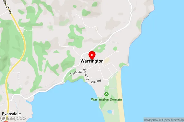 Warrington,Otago Area Map