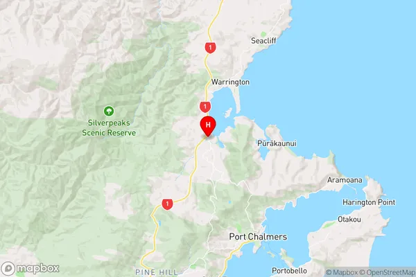 Waitati,Otago Region Map