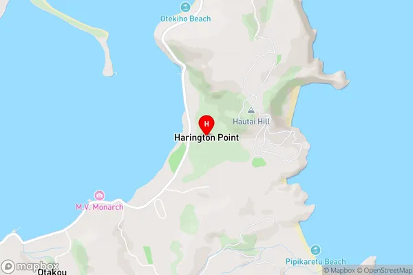 Harington Point,Otago Area Map