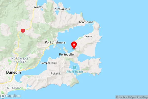 Lower Portobello,Otago Region Map