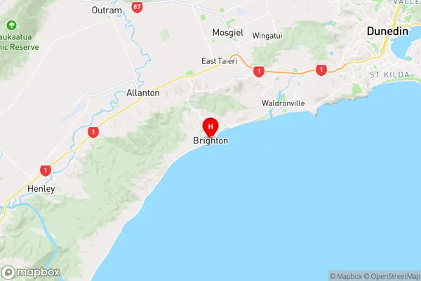 Brighton,Otago Region Map