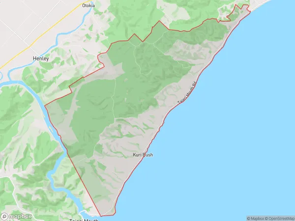 Kuri Bush, Otago Polygon Area Map