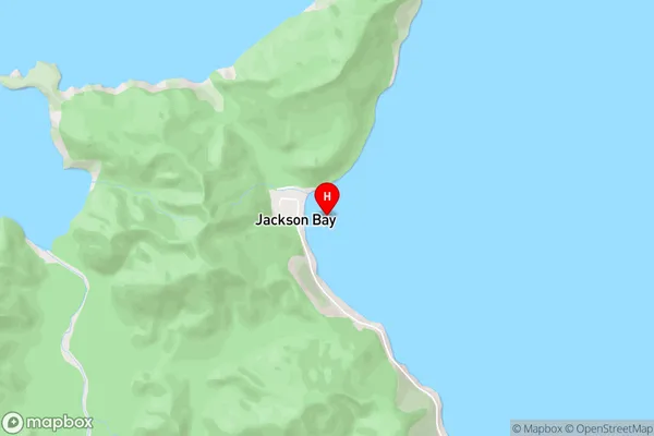 Jackson Bay,West Coast Area Map