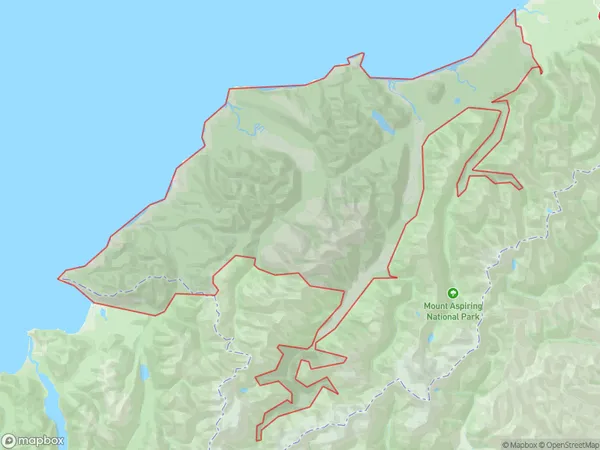 Jackson Bay, West Coast Polygon Area Map