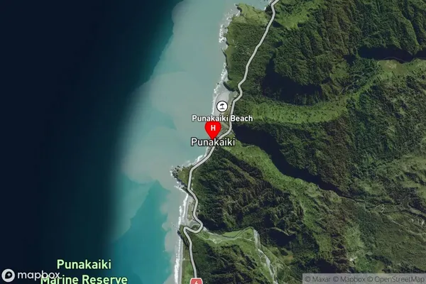 Punakaiki,West Coast Satellite Map