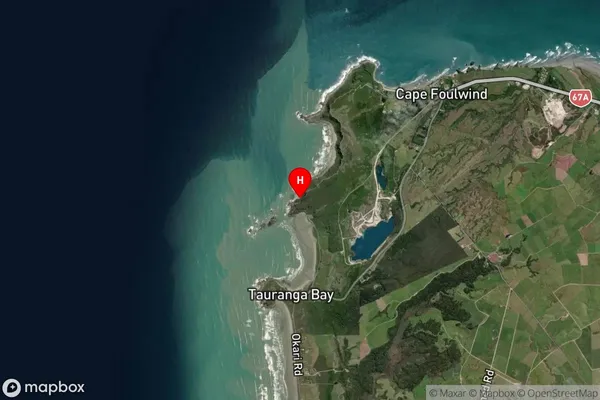 Cape Foulwind,West Coast Satellite Map