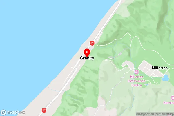 Granity,West Coast Area Map