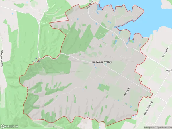 Redwood Valley, Tasman Polygon Area Map