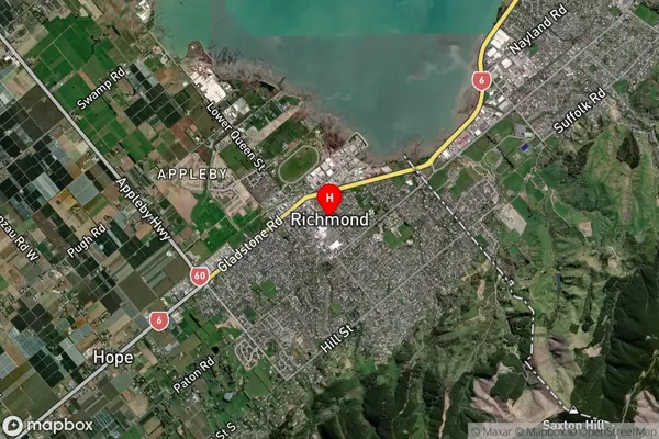 Richmond,Tasman Satellite Map