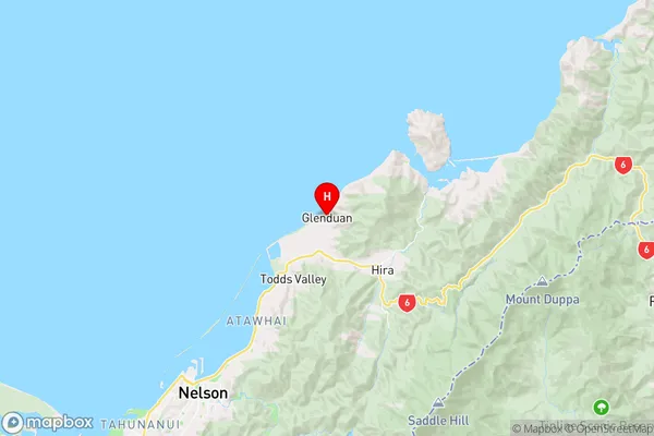 Glenduan,Nelson Region Map