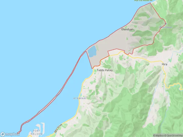 Glenduan, Nelson Polygon Area Map