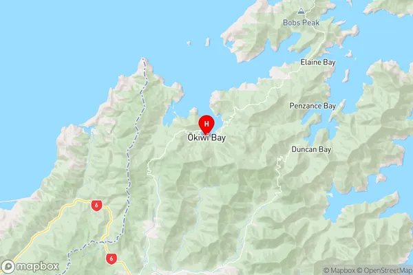 Okiwi Bay,Marlborough Region Map