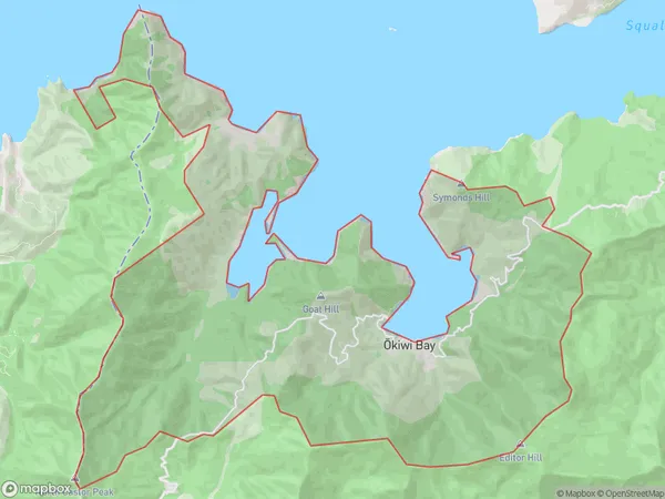 Okiwi Bay, Marlborough Polygon Area Map