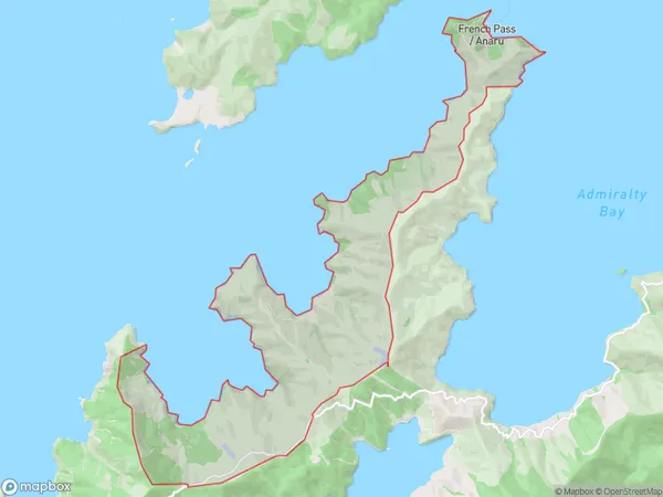 French Pass / Anaru, Marlborough Polygon Area Map