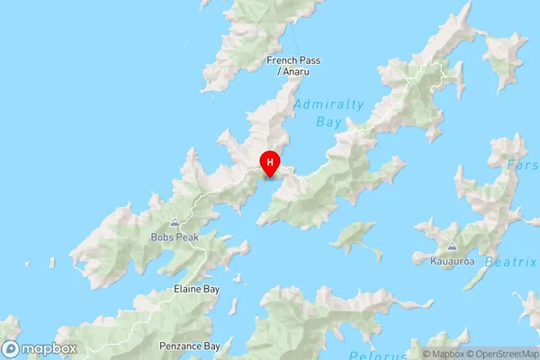 Cissy Bay,Marlborough Region Map