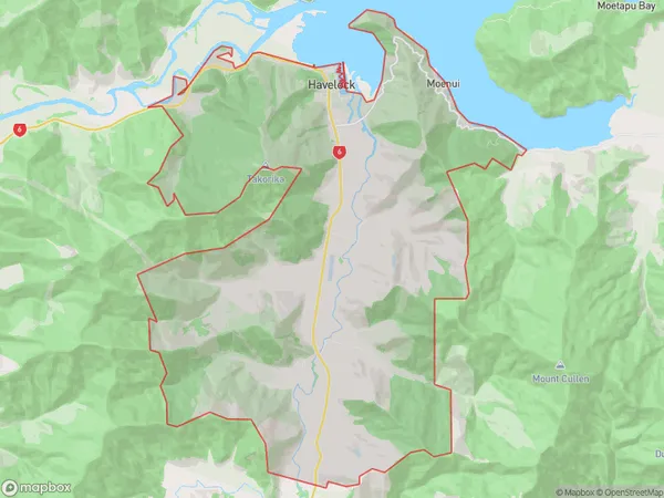 Havelock, Marlborough Polygon Area Map