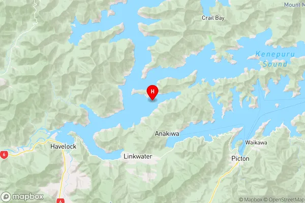 Mahau Sound,Marlborough Region Map