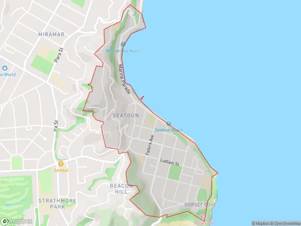 Seatoun, Wellington Polygon Area Map