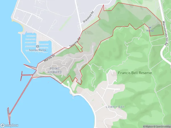 Point Howard, Wellington Polygon Area Map