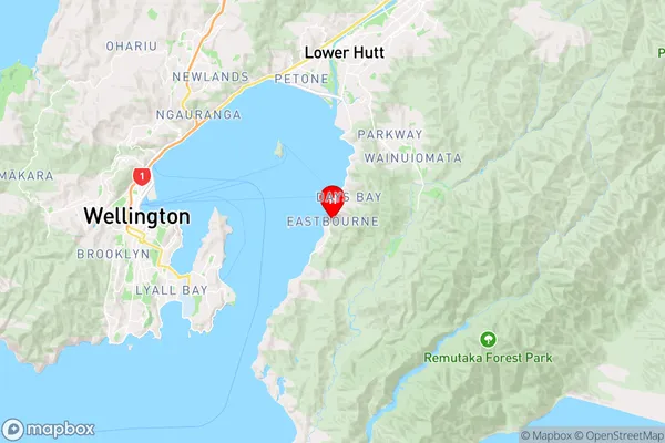 Eastbourne,Wellington Region Map