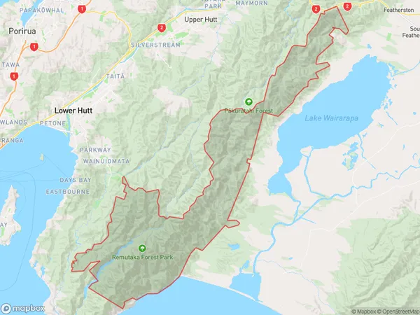 Remutaka Forest Park, Wellington Polygon Area Map