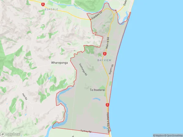 Bay View, Hawke's Bay Polygon Area Map