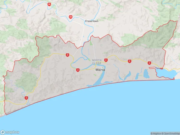 Wairoa, Hawke's Bay Polygon Area Map