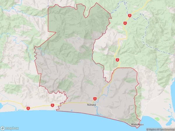 Nuhaka, Hawke's Bay Polygon Area Map