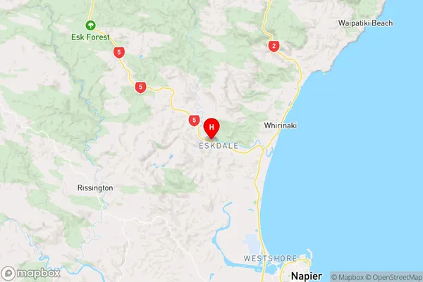 Eskdale,Hawke's Bay Region Map