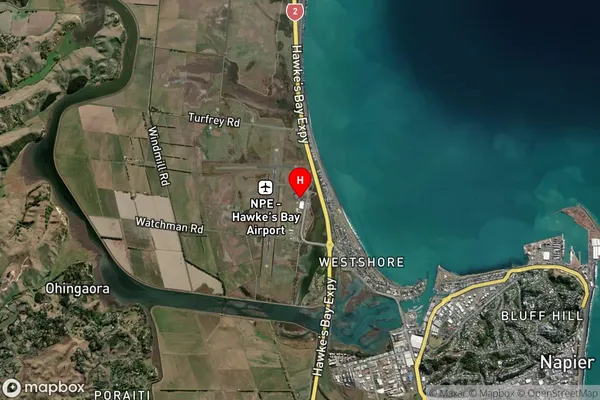 Napier Airport,Hawke's Bay Satellite Map