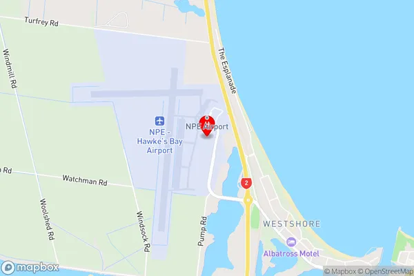 Napier Airport,Hawke's Bay Area Map