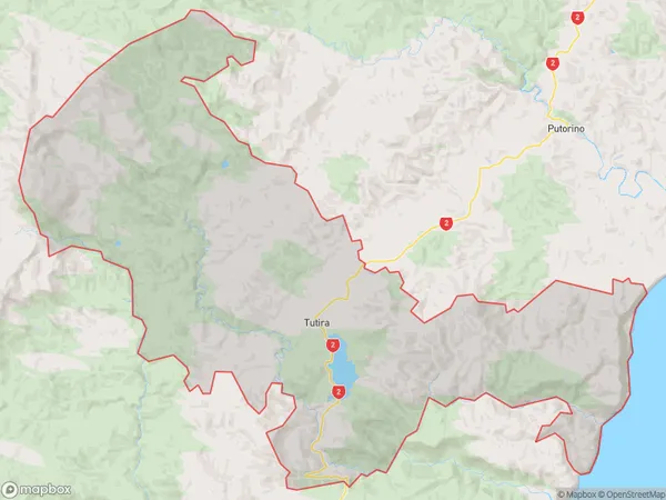 Tutira, Hawke's Bay Polygon Area Map