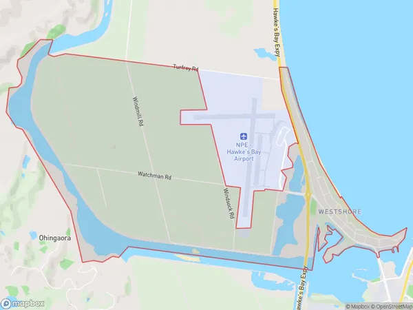 Westshore, Hawke's Bay Polygon Area Map