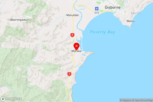 Muriwai,Gisborne Region Map