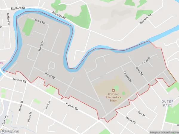 Inner Kaiti, Gisborne Polygon Area Map