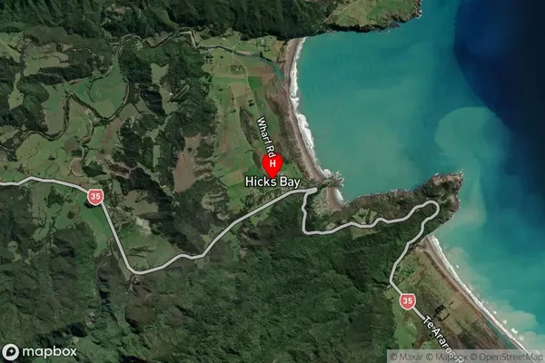 Hicks Bay,Gisborne Satellite Map