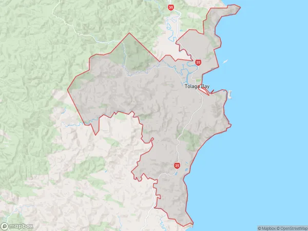 Tolaga Bay, Gisborne Polygon Area Map