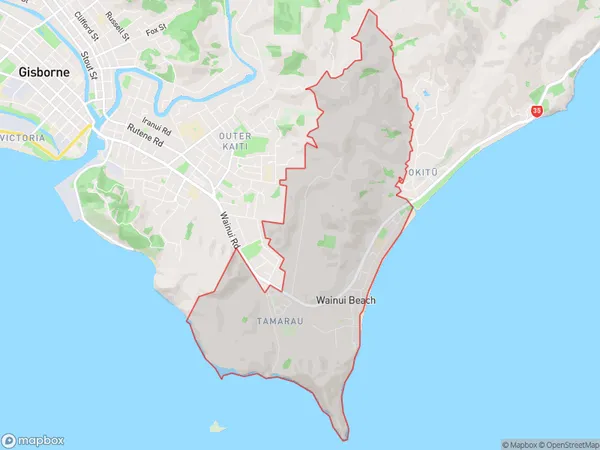 Wainui, Gisborne Polygon Area Map