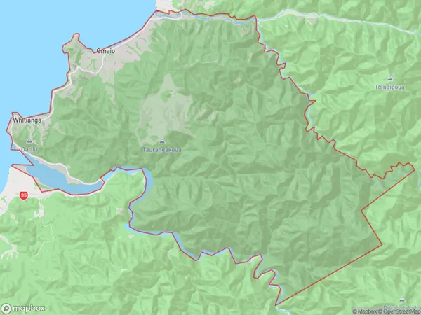 Omaio, Bay of Plenty Polygon Area Map